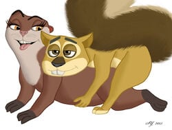 2015 brown_eyes brown_fur dreamworks eyelashes female fred fur furry furry_only interspecies madagascar_(series) male mammal marlene_(madagascar) mustelid nickelodeon orange_eyes otter rodent sex simple_background skateryena squirrel straight tan_fur teeth the_penguins_of_madagascar tongue whiskers white_background white_fur