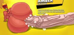 1girl 1girls 2d amber_(brawl_stars) big_ass big_breasts brawl_stars caramelberry dark-skinned_female dark_skin female gigantic_ass huge_ass huge_breasts huge_cock hyper hyper_penis orange_hair penetration penis varix_(edit) veins veiny_penis