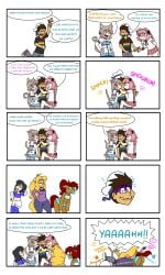 2d 2d_(artwork) 5femboys astolfo_(fate) black_hair black_hair_male blonde_hair blonde_hair_male comic comic_panel corpser_(havencorpser) dialogue digital_drawing_(artwork) digital_media_(artwork) dodobird1224 fate felix_argyle femboy femboy_on_male feminine feminine_body feminine_male feminine_pose kiss kissing lips lipstick multiple_boys panels pink_hair pink_hair_male pride_colors re:zero_kara_hajimeru_isekai_seikatsu sam_(pshelly) schmucky_(wobbleblot) smooch smooch_(sound_effect)