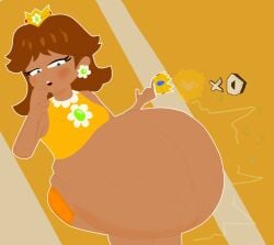 crown digested digested_prey digestion digestion_noises mario_(series) mario_tennis princess_daisy princess_peach same_size_vore soft_vore unwilling unwilling_prey unwilling_vore vore vore_belly