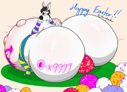1boy bunny_ears easter easter_eggs femboy femboy_focus femboy_only hyper hyper_ass hyper_pregnancy male_only pregnant pregnant_belly pregnant_male socks solo solo_focus solo_male stemingbunbun stemingbunbun_(character) tagme thighhighs white_body