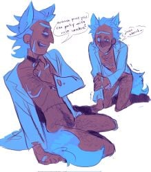 collar depriviolent partially_clothed petplay rick_and_morty rick_sanchez self_harm_scars solo tail_plug