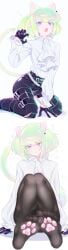 1boy 1femboy androgynous black_legwear blonde_hair blush blushing blushing_at_viewer bob_cut bulge cat_boy cat_ears cat_paws cat_tail catboy clothing crossdressing embarrassed fang femboy femboy_only feminine_faced_male feminine_male fully_clothed lio_fotia looking_at_viewer male multiple_poses nervous oyasaiiis pantyhose pawpads petite petite_body petite_male pov promare short_hair short_male shy slim slim_male slim_waist solo suggestive_pose thin_waist tight_clothing tsundere twink