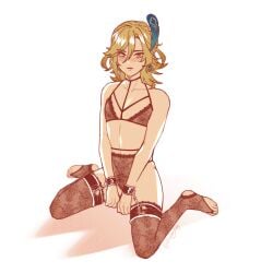 1boy boneyhag crossdressing femboy genshin_impact kaveh_(genshin_impact) lingerie male