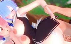 1boy cbx-cjw cum female pov ram_(re:zero) re:zero re:zero_kara_hajimeru_isekai_seikatsu rem_(re:zero) tagme video