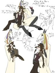 deer_girl digital_media_(artwork) fingering folklore furry_female girl_on_top handjob hooved_fingers horse_girl humiliation lesbian_sex mari_lwyd original_characters stimulation yuri