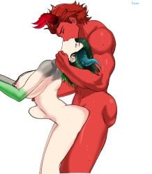 anal animated animator big_ass big_booty big_breasts black_cum cum cumflation curvaceous fat_ass fucked_from_behind fucked_into_submission fucked_silly hetero hetero_sex mommy_milkers nasty red_body red_hair red_skin voice_actor_connection vyleris