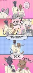 angry canine cat_ears cat_humanoid cat_tail catboy comic dog dog_ears dog_girl dog_tail fur furry furry_female furry_male furry_only genderswap kitty_(wolfeyxkat) puppy puppy_(wolfeyxkat) smug