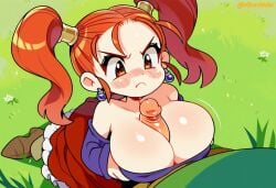 1boy 1girls ai_assisted ai_generated defeated dlewdedai dragon_quest dragon_quest_viii female_focus jessica_albert orc_(dragon_quest) paizuri