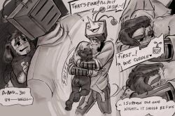 after_sex bottomless comic comic_page deltarune deltarune_chapter_3 english_dialogue english_text gay hug moossin4 naked ramb_(deltarune) spamton_g_spamton tenna_(deltarune) threesome wholesome yaoi