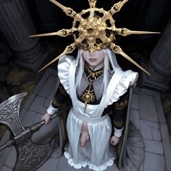 1femboy ai_generated balls big_penis blush crossdressing dark_skin dark_sun_gwyndolin femboy feminine_male functionally_nude futa_sans_pussy gay girly happy ian8766_(artist) imminent_sex male male_focus male_only penis precum self_upload sissy sweat teasing testicles trap yaoi