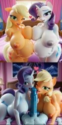 1boy 1boy1girl 1girls ai_generated applejack_(mlp) female hasbro male male/female my_little_pony pixai rarity_(mlp) silverknight395 soarin_(mlp) tagme