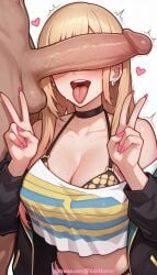 1boy 1girl 2026 ai_generated aqua_nails artist_name black_jacket black_nails blonde_hair blue_nails boobs breasts bust chest choker cleavage clothed_female_nude_male cock dick double_v earrings erection fingernails head_out_of_frame heart hetero hi_res high_quality highres huge_penis jacket jewelry kitagawa_marin large_penis long_fingernails long_hair multicolored_nails nail_polish off_shoulder patreon patreon_username penis penis_awe penis_on_face pink_nails pinkname precum purple_nails red_nails sono_bisque_doll_wa_koi_wo_suru testicles tits tongue tongue_out trembling twitching_penis uncensored v veiny_penis w watermark yellow_nails