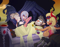 2015 arachnid arthropod beard big_breasts big_penis blonde_hair breasts crossover dark_skin darlene darlene_(gravity_falls) disney disney_channel drider eyewear facial_hair female femdom fire glasses gravity_falls group hair huge_breasts huge_cock human male mammal monster monster_girl monster_musume_no_iru_nichijou multi_eye nipples old penis pointy_ears potion precum rachnera_arachnera red_eyes smooth_skin spider spider_web stanford_pines sunglasses tongue tongue_out turk128 white_hair