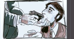 al_pacino depriviolent fully_clothed gun_in_mouth gunplay michael_corleone saliva the_godfather