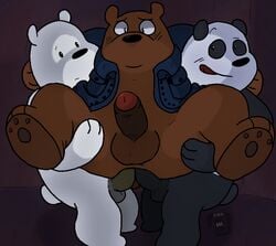 2015 anal anal_sex balls bear bowserboy101 double_penetration erection grizzly_(character) grizzly_bear group group_sex humanoid_penis ice_bear male mammal panda panda_(character) penetration penis polar_bear sex threesome uncut we_bare_bears yaoi