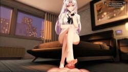 1girls animated aroused aroused_face beautiful_female beauty beauty_mark blush bottom_up brat breasts bubblebebe cute cute_face eyebrows eyelashes female female_focus female_only footjob half_naked hourglass_figure indie_virtual_youtuber lewdtuber medium_breasts petite petite_body petite_breasts petite_female pov sexy sexy_body sexy_female sexy_pose tagme thick_thighs thighs video vtuber vtuberfanart white_hair yellow_eyes