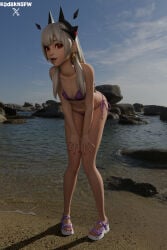 artist:kodaknsfw bathing_suit beach bikini braces epic_games feet fortnite fortnite:_battle_royale lexa_(fortnite) looking_at_viewer oathbound_lexa_(fortnite) outdoors princess_lexa_(fortnite) sandals sports_sandals voyeurism