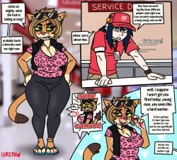 age_difference anthro anthro_on_human blush blushing breasts cleavage furry furry_female human human_male human_on_anthro jeans lorepaw older_female older_female_and_younger_male ovulating tagme younger_male