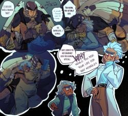 birdperson cuntboy cuntboy_on_cuntboy depriviolent intersex partially_clothed pegging rick_and_morty rick_sanchez self_harm_scars strap-on transmasc