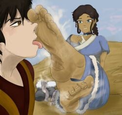 1boy 1girls avatar_legends avatar_the_last_airbender barefoot dark-skinned_female dark_skin feet female femdom foot_fetish foot_worship katara licking licking_feet male malesub nickelodeon pancitohalf smelly smelly_feet steam steamy steamy_feet stink_fumes sweat sweaty sweaty_feet zuko