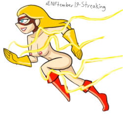 1girls blonde_hair breasts dc_comics female female_only jesse_quick nairod103098 nipples nude solo the_flash_(series)