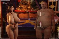 1boy 1girls 3d 3d_(artwork) 3d_render beautiful_female bedroom big_breasts black_hair brick_render curvaceous curvy curvy_female curvy_figure don_corneo erection fat_male final_fantasy_vii final_fantasy_vii_remake gorgeous_female hetero hi_res highres horny_male huge_breasts imminent_sex large_breasts light-skinned_female long_hair mature_male naughty_face nude older_male_and_younger_female square_enix tifa_lockhart ugly_bastard ugly_man video_game_character voluptuous voluptuous_female