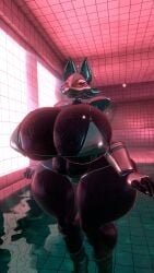 1girls 3d areolae_visible_through_clothing belyasnikov big_breasts bikini bikini_bottom bikini_top breasts busty curvy curvy_figure deltarune enormous_breasts female female_only giant_breasts gigantic_breasts hourglass_figure huge_breasts hyper_breasts large_breasts massive_breasts plump_thighs slightly_chubby tasque_manager_(cryptiacurves) tasque_manager_(deltarune) thick_thighs thighs thunder_thighs voluptuous voluptuous_female water_drop
