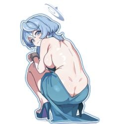 ako_(blue_archive) ako_(dress)_(blue_archive) ass ass_cleavage dress female female_only halo rehu_(astd5787) sideboob