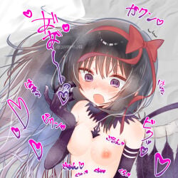 1girl 1girls akemi_homura akuma_homura japanese_text mahou_shoujo_madoka_magica solo solo_female tagme translation_request