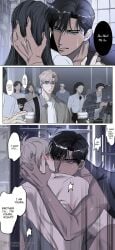 2boys acting actor black_hair blonde_hair blue_eyes brown_eyes clutching_head dark_hair_male dark_skinned_male eyes_rolling_up filming gay gay_sex glasses good_boy moaning_in_pleasure muscular muscular_male out_of_it translated unexpected_dom webtoon whining yaoi