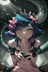 ai_generated blowjob league_of_legends lizard_girl neeko