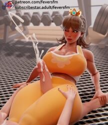 big_breasts big_cock big_penis bigger_female breasts brown_hair brown_hair_female brunette_hair cock cum cumming dominant_female domination feversfm larger_female mario_(series) partial_male penis princess princess_daisy scraggle shorter_male smaller_male super_mario_bros. thick_thighs thigh_job thigh_sex thighs video_game_character