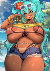 1girls areola ass beads big_areola big_ass big_breasts big_nipples big_thighs bikini brazil brazilian brazilian_female brazilian_miku breasts butt cyan_eyes cyan_hair female female_only gigantic_ass gigantic_breasts gigantic_thighs hatsune_miku huge_areola huge_ass huge_breasts huge_nipples huge_thighs latin_american_hatsune_miku_(meme) long_hair looking_at_viewer nipples rice-chan shirt shorts solo sweat sweatdrop sweating tagme tan tan_body thick_hips thick_thighs thighs twintails vocaloid waist_beads yellow_shirt