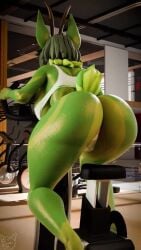 10_seconds 1girls 3d 3d_(artwork) 3d_animation 3d_model 9:16 animated anthro babymoonart big_ass big_breasts big_butt big_thighs biking dividebyzero excercise fat fat_ass furry green_skin gym natsu_(natsu_o3o) roroboros shorter_than_10_seconds sound sound_effects sweat sweatdrop sweating sweaty tagme two_tone_body valorlynz vertical_video video