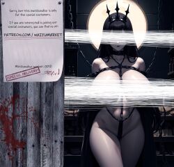 ai_generated anime bondage bounty_hunter chains collar edited evil fantasy female fictional huge_boobs huge_breasts huge_breasts market naked nude photoshop roleplay rope_bondage ropes slave slavegirl slavery vampire waifu