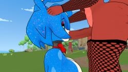 1femboy 1girl balls_out big_ass blowjob bonnie_(cally3d) cock_out femboy femboy_on_female fexa fexa_(cryptia) five_nights_at_freddy's fnaf fredina's_nightclub fuckmeat_vr horny_femboy leggings looking_at_viewer posing_for_the_viewer ready_to_fuck thick_thighs vrchat