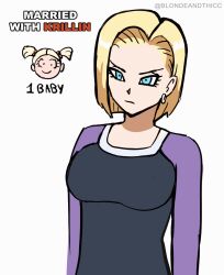 2d_animation android_18 animated baby blonde_hair blondeandthicc blue_eyes blush breast_expansion breast_feeding cringe dark-skinned_male dragon_ball dragon_ball_super dragon_ball_z expansion grumpy horny huge_breasts interracial netorare ntr visible_nipples zoophilia