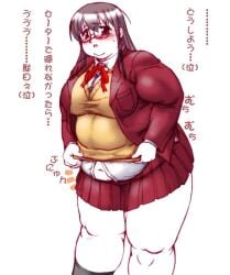 bbw big_belly girl_with_glasses harumi_kaneda tight_clothing tight_fit