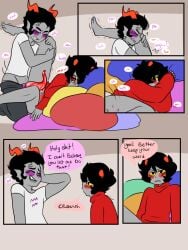 black_eyes black_hair comic cronus_ampora cuntboy cuntboy_sans_balls grey_skin herm hermaphrodite homestuck homestuck_troll intersex kankri_vantas male maleherm mcsiggy moaning msciggy multi_genitalia penetration penis pulling_out purple_penis pussy red_penis rubbing_penis tentabulge tentacle_penis unusual_genitalia