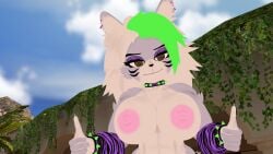 breast_out breasts canine fuckmeat_vr furry nipples roxanne_wolf_(fnaf) solo_female vrchat