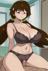 1boy 1boy1girl 1girls beelceteam beelceverse belly_button big_breasts brown_eyes brown_hair busty cowgirl_position darkraiteam disappointed disappointed_look erickdbz esther_waifu esthersita female_on_male female_on_top huge_breasts imminent_sex large_breasts lingerie me_hiciste_ntr_? peri_cuck que_rico_se_mueve_tu_novia_perico sad_expression small_penis spiral_eyes twintails twitch virtual_youtuber voluptuous voluptuous_female youtube youtube_hispanic