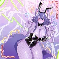 1girls bikini esferart esferitavt fox_female furra furry furry_only huge_ass huge_breasts kitsune owo purple_hair purple_skin uwu virtual_youtuber vtuber vtuberfanart