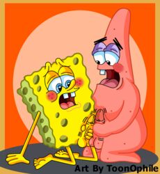 2boys blush erection gay handjob kneeling looking_at_partner male male/male male_only masturbation mouth_open multiple_males multiple_penises nickelodeon non-human non-human_only nude open_mouth patrick_star penis_size_difference penises_touching sea_sponge smooth_skin spongebob_squarepants spongebob_squarepants_(character) spongebob_squarepants_(series) starfish tagme testicles toonophile toony yaoi