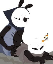 2anthro ambiguous_gender anthro_on_anthro anthro_penetrated anthro_penetrating anthro_penetrating_anthro blush blushing closed_eyes doggy_style hollow_knight hollow_knight_(character) looking_pleasured male quirrel team_cherry