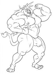 1boy anthro bulge feline furious_(artist) lion male male_only mammal muscular nipples pridestar_(furious) solo