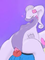 absurd_res anthro blush bodily_fluids duo female generation_4_pokemon generation_6_pokemon genitals goo_creature goodra hi_res knot lucario male male/female nintendo orchid_(xeffy) pokemon pokemon_(species) pussy xeffy