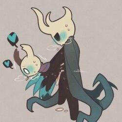 ambiguous_gender ambiguous_penetration anal_penetration blush broken_vessel chacodoodle cum cum_inside hollow_knight lifeblood lost_kin male protagonist_(hollow_knight) vessel_(species)