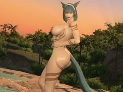 big_breasts catgirl final_fantasy_xiv gpose(ffxiv) miqo'te