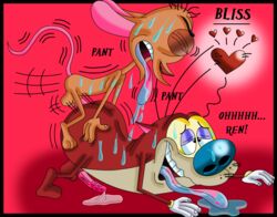 2boys cartoony cum erect furry horny male male_only multiple_males ren_and_stimpy ren_hoek stimpy toonophile yaoi